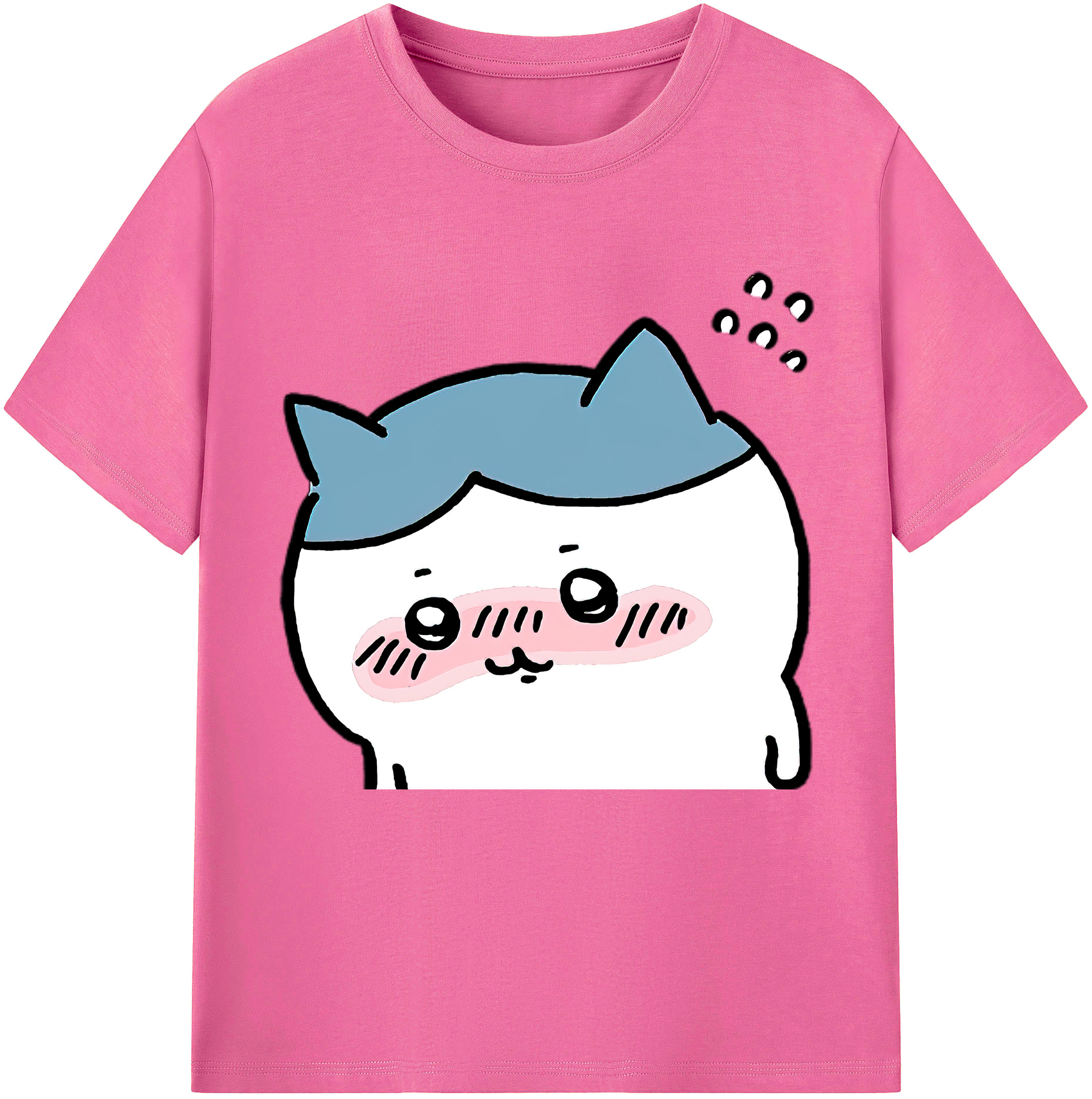 （画像用） ちいかわ ハチワレ Chii-kawa hachiware レディースカジュアルプリントTシャツ（綿100％）